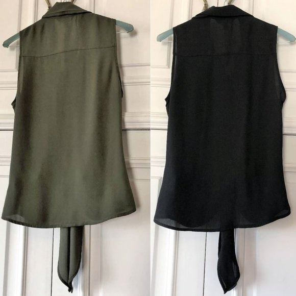 *Set of 2* NWT Tie-Front Sleeveless Express Portofino Shirts XS - Picture 9 of 16